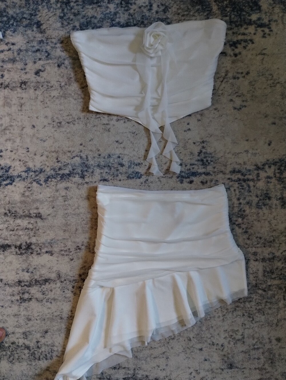 Princess Polly White Asymmetrical Ruffle Mini Skirt With Matching Top 6